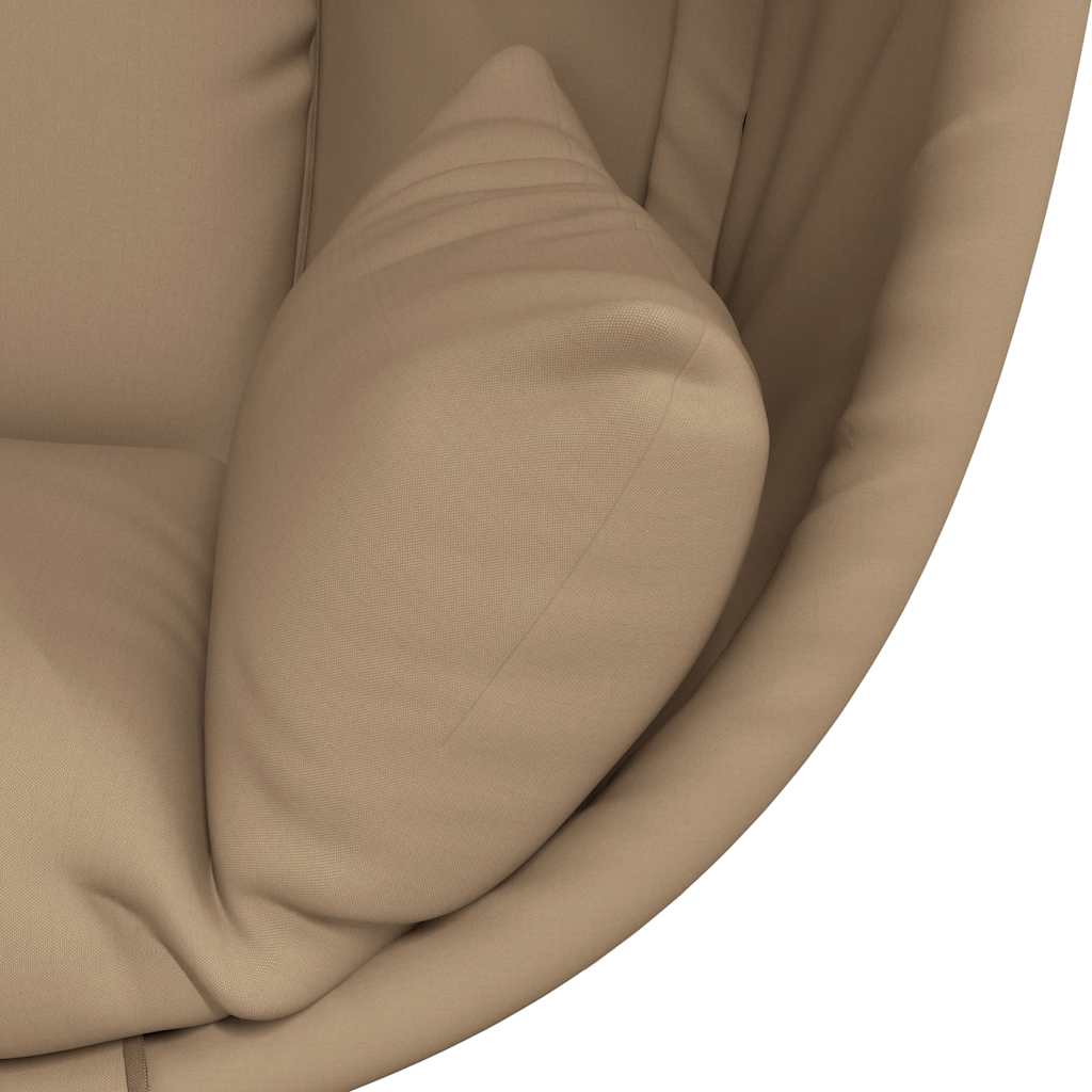 vidaXL Wiszące krzesło kokon ze stojakiem, kolor taupe, rattan i stal