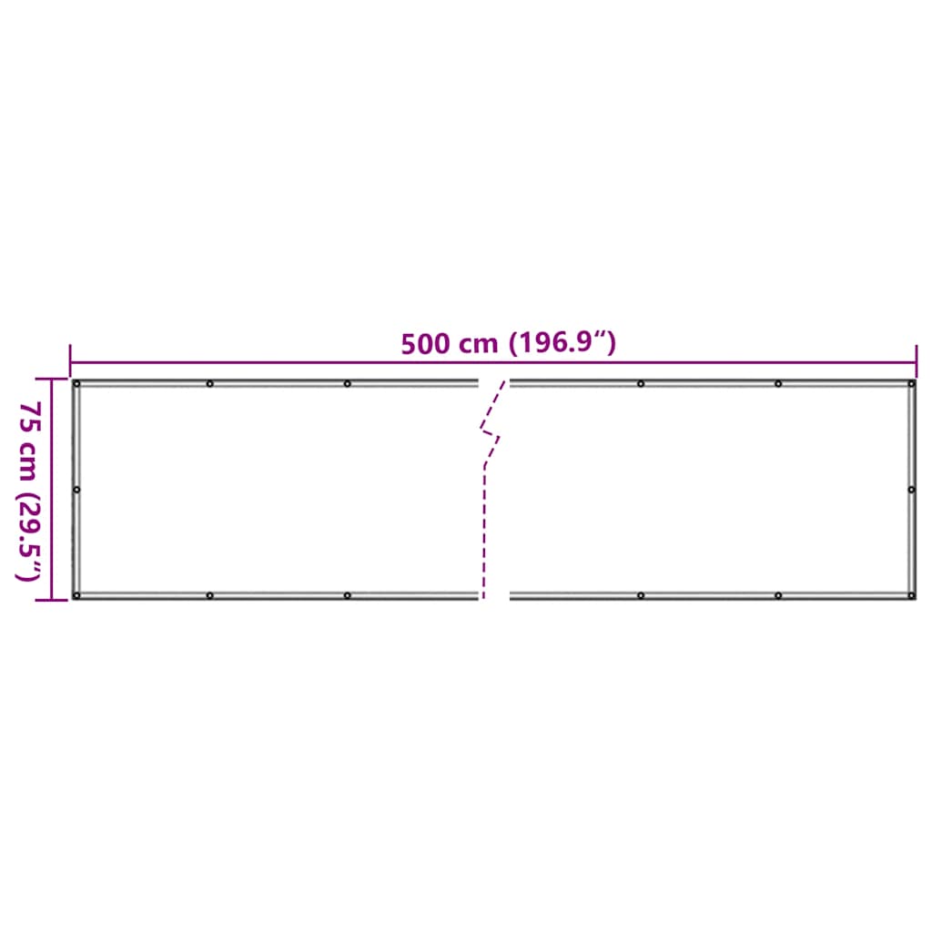 vidaXL Osłona balkonowa, antracytowa, 500x75 cm, PVC