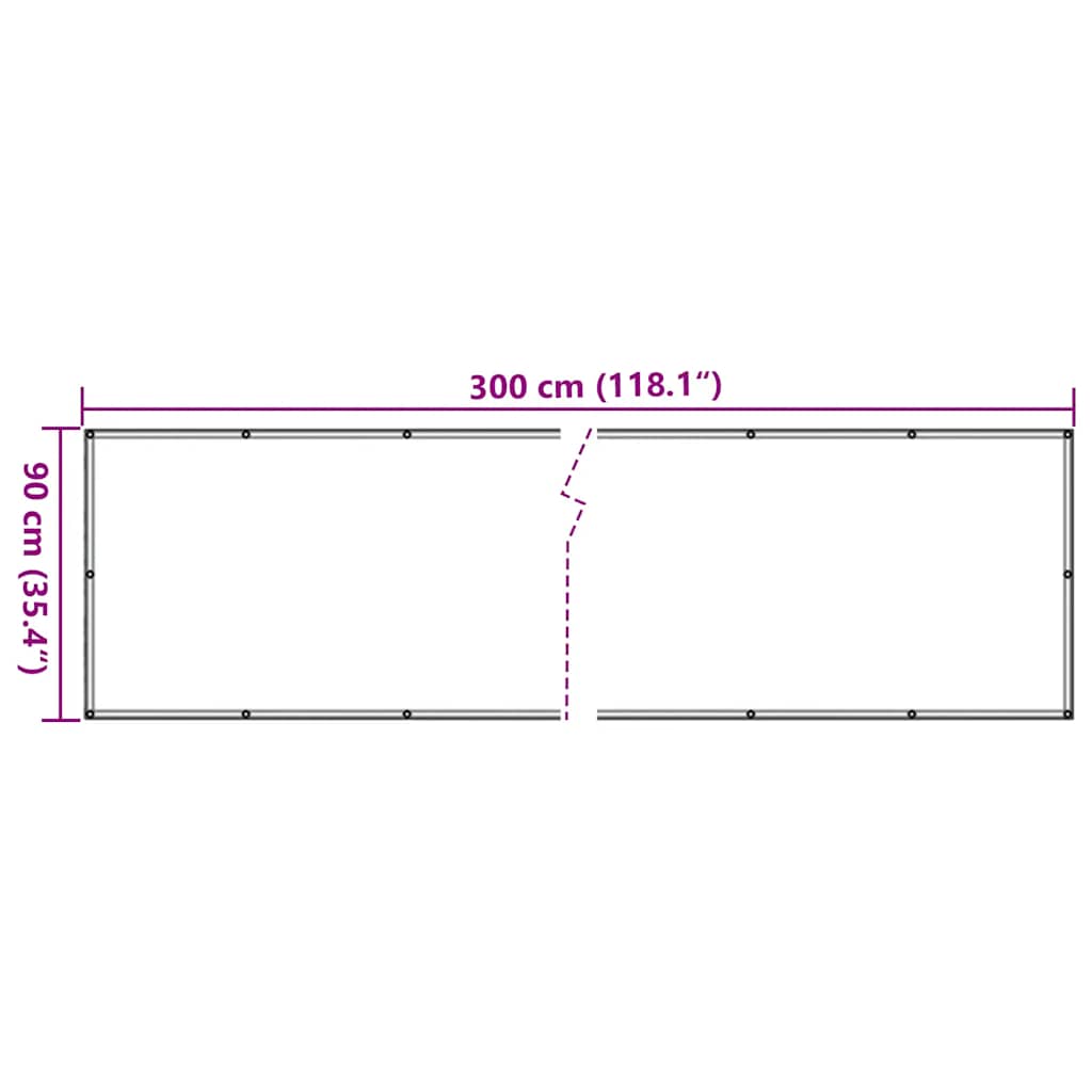 vidaXL Osłona balkonowa, antracytowa, 300x90 cm, PVC