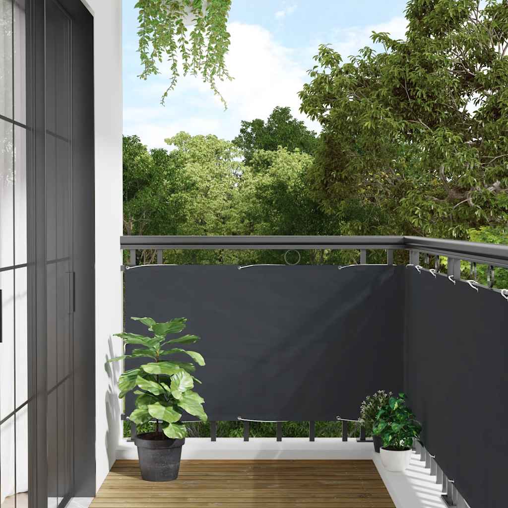 vidaXL Osłona balkonowa, antracytowa, 400x90 cm, PVC