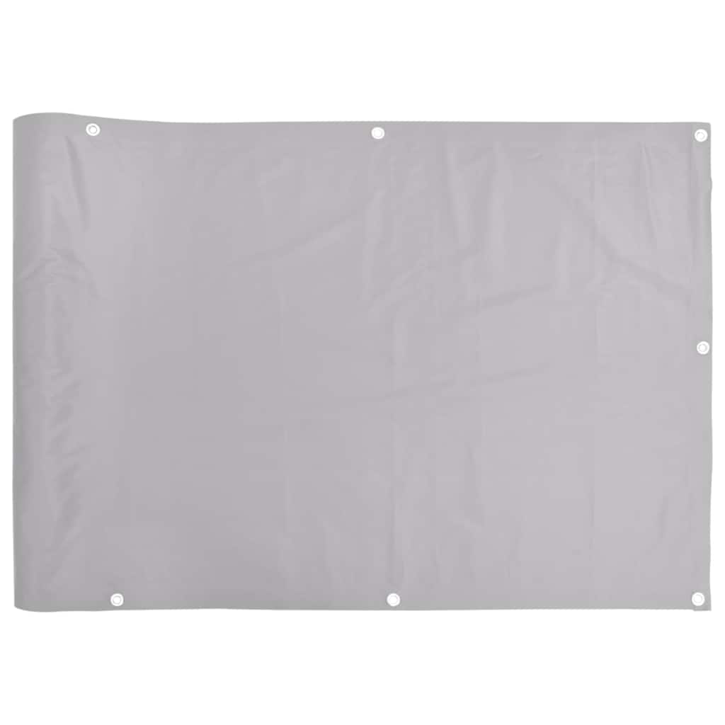 vidaXL Osłona balkonowa, szara, 500x90 cm, PVC