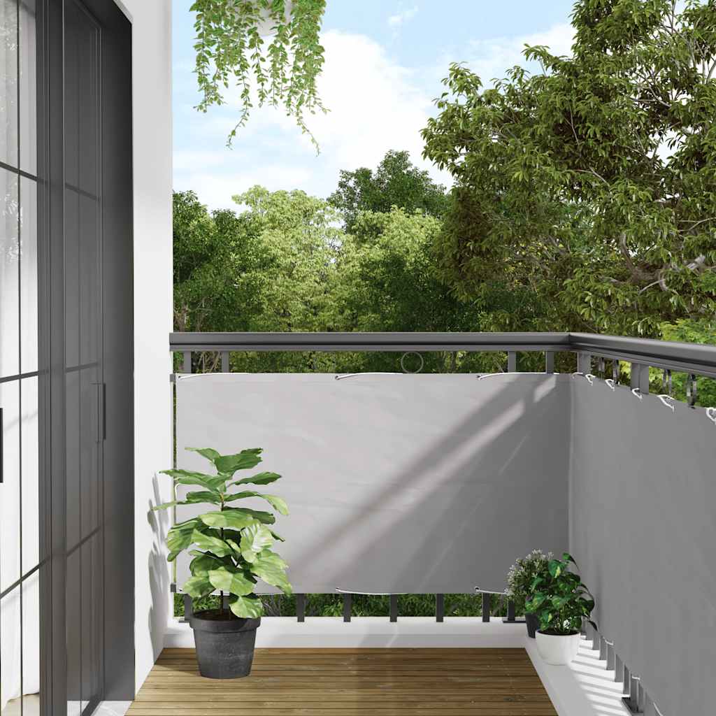 vidaXL Osłona balkonowa, szara, 500x90 cm, PVC