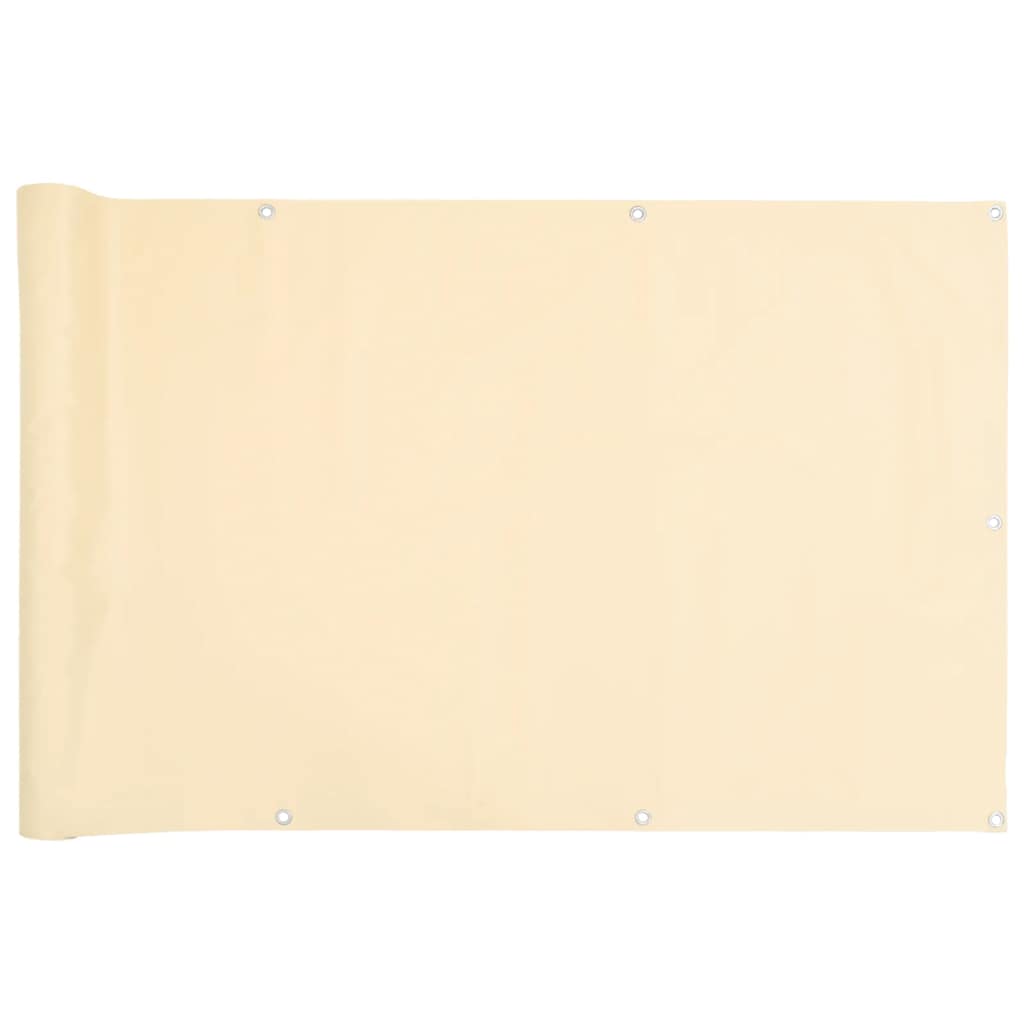 vidaXL Osłona balkonowa, kremowa, 400x120 cm, PVC