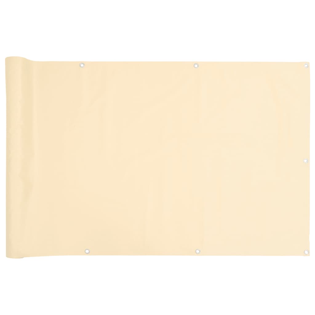 vidaXL Osłona balkonowa, kremowa, 500x120 cm, PVC