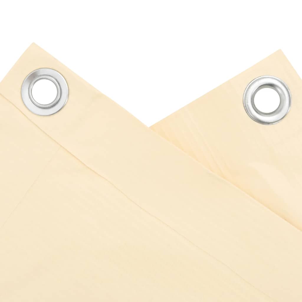 vidaXL Osłona balkonowa, kremowa, 600x120 cm, PVC
