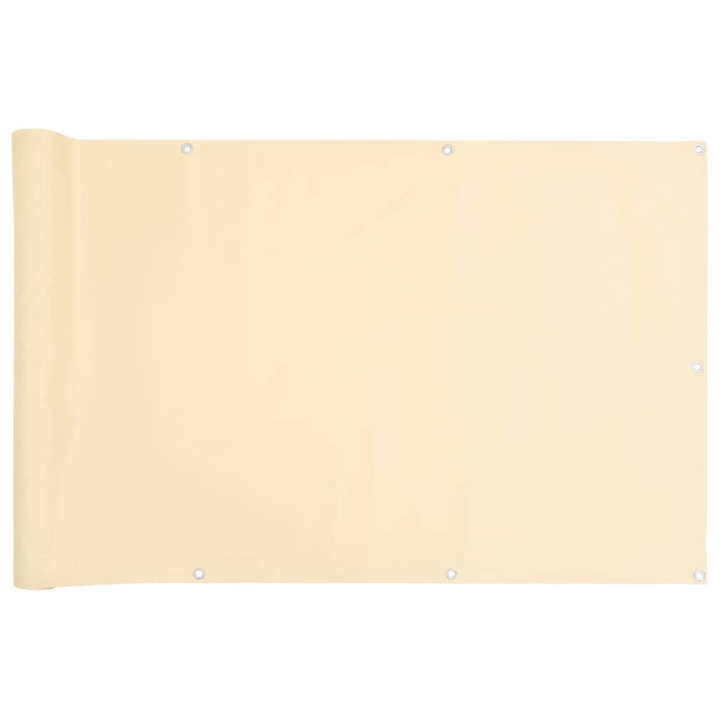 vidaXL Osłona balkonowa, kremowa, 800x120 cm, PVC