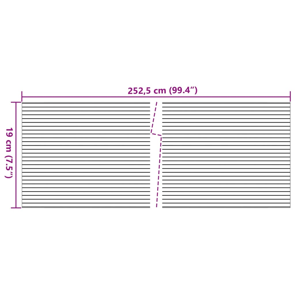 vidaXL Osłony na ogrodzenie, 10 szt., 252,5x19 cm, jasnoszare, PVC