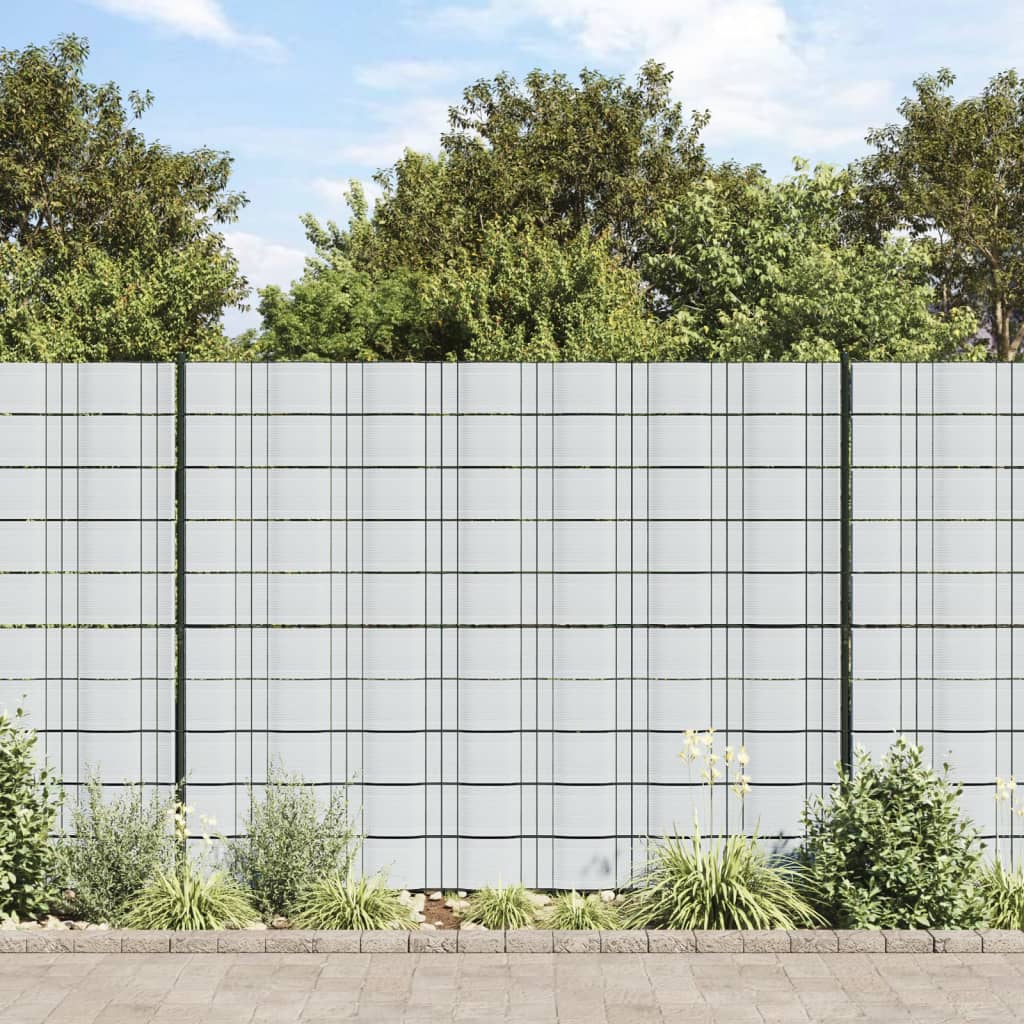 vidaXL Osłony na ogrodzenie, 10 szt., 252,5x19 cm, jasnoszare, PVC