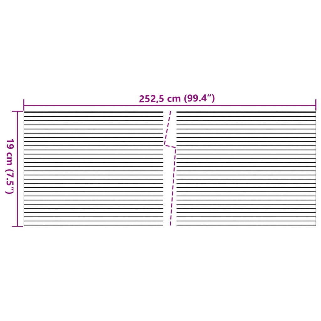 vidaXL Osłony na ogrodzenie, 10 szt., 252,5x19 cm, szare, PVC