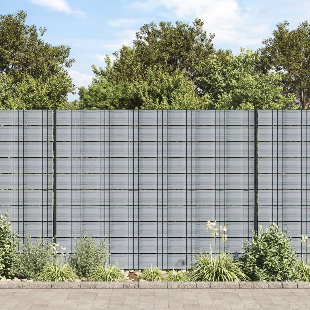 vidaXL Osłony na ogrodzenie, 10 szt., 252,5x19 cm, szare, PVC
