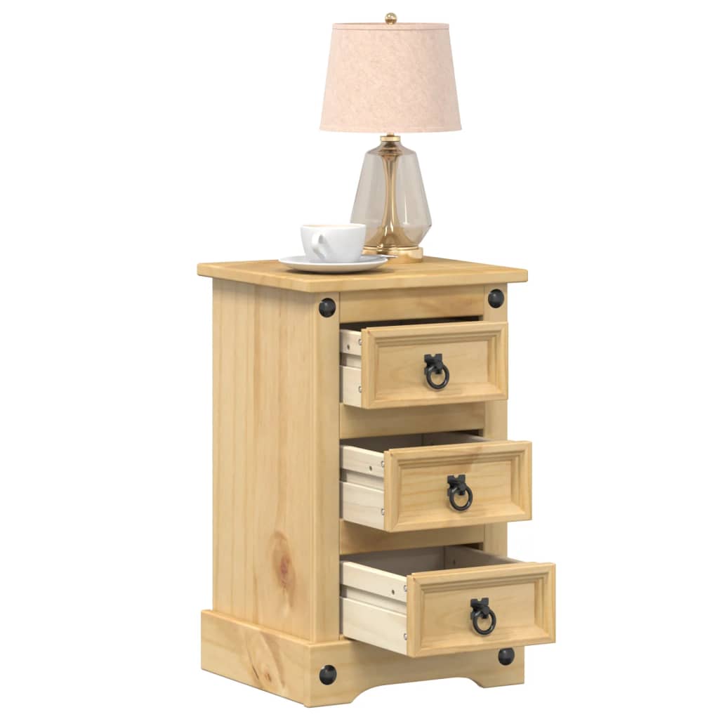 vidaXL Szafka nocna Corona, 35x32,5x58 cm, lite drewno sosnowe