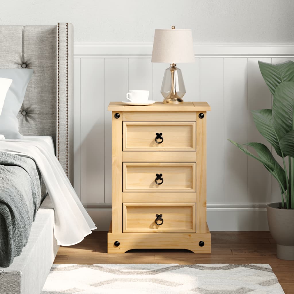 vidaXL Szafka nocna Corona, 45x35x64 cm, lite drewno sosnowe