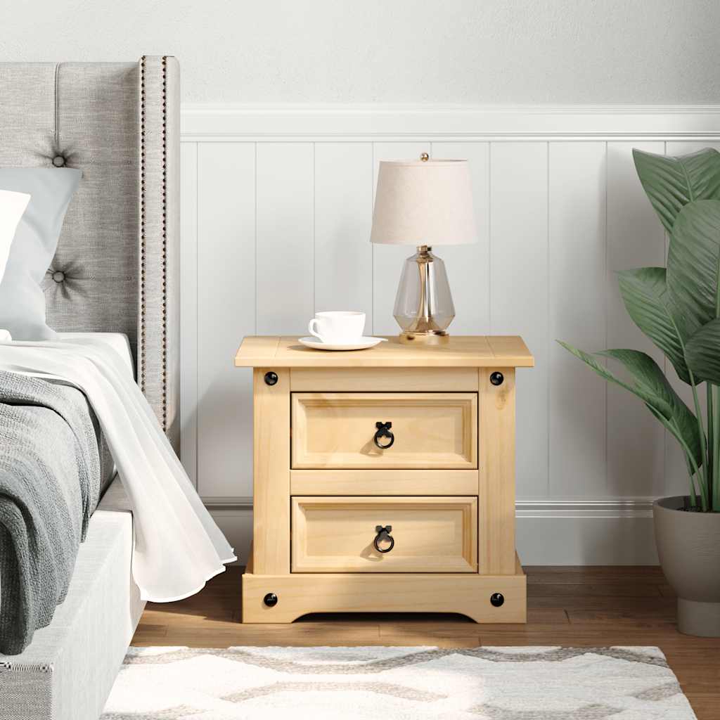 vidaXL Szafka nocna Corona, 53x39x47 cm, lite drewno sosnowe