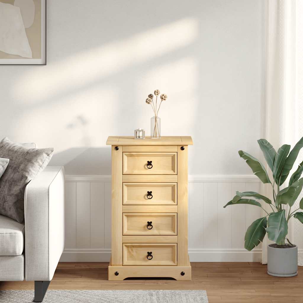 vidaXL Szafka nocna Corona, 53x39x84 cm, lite drewno sosnowe