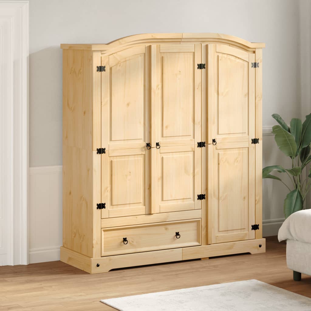 vidaXL Szafa Corona, 151,5x52x170 cm, lite drewno sosnowe