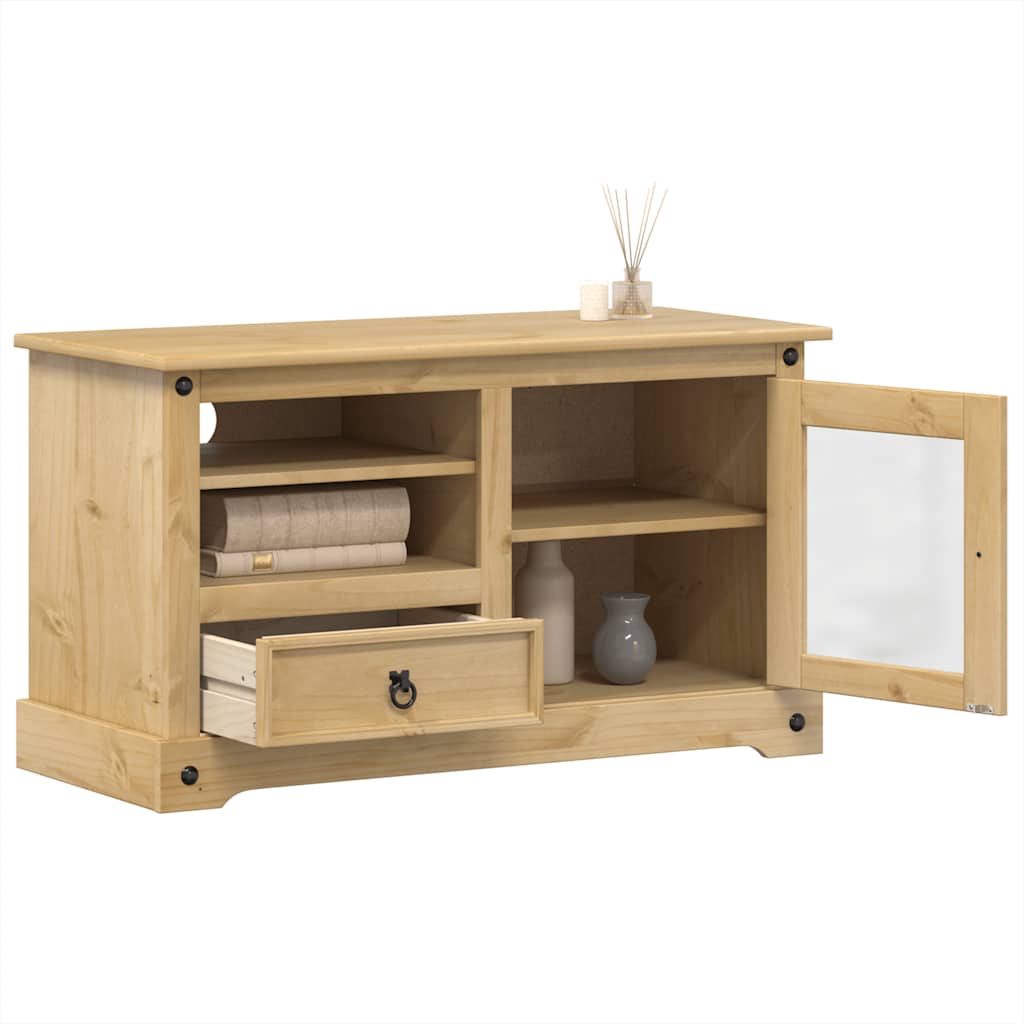 vidaXL Szafka pod TV Corona, 100x45x58 cm, lite drewno sosnowe