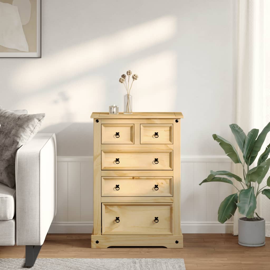 vidaXL Komoda Corona, 80x43x114 cm, lite drewno sosnowe