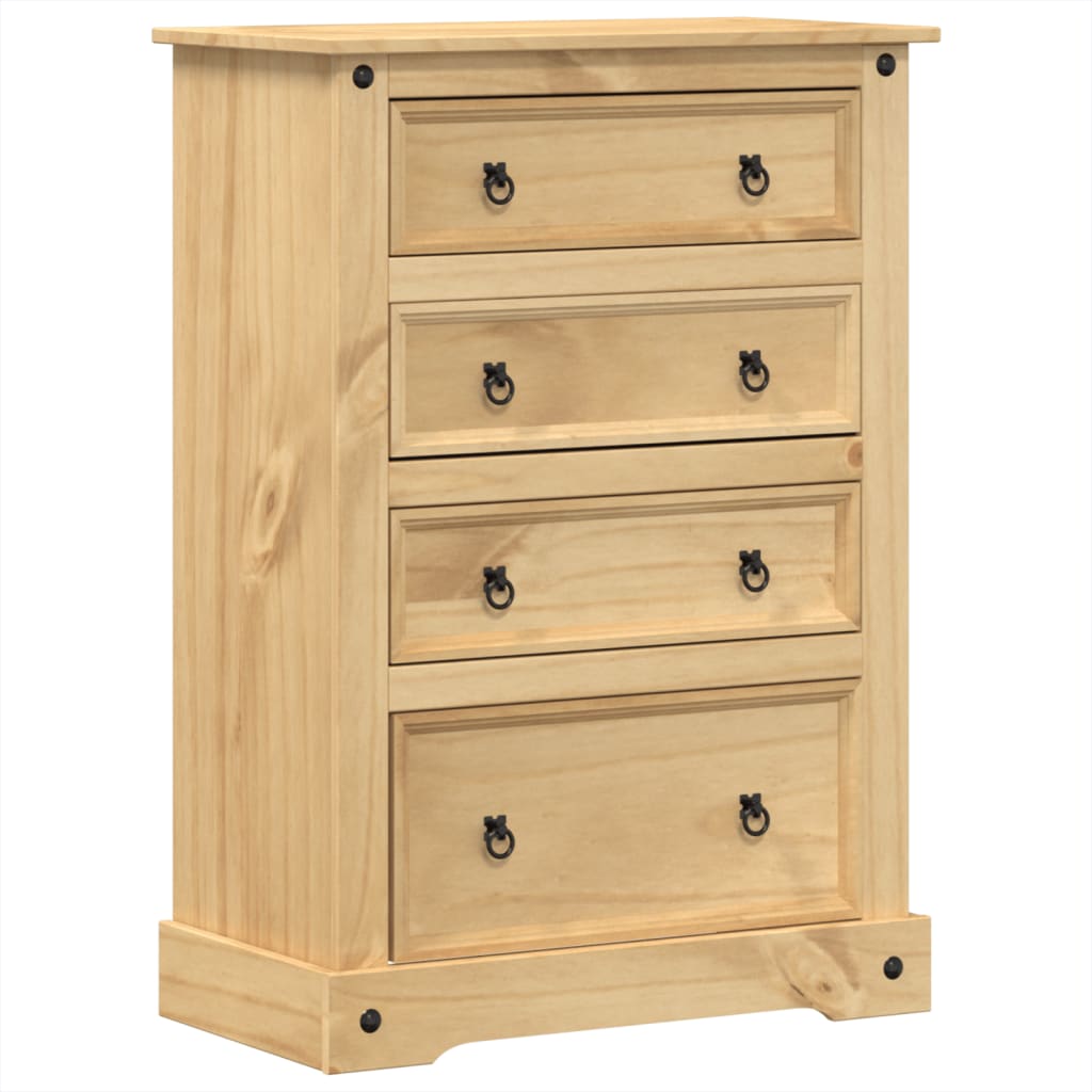 vidaXL Komoda Corona, 80x43x114 cm, lite drewno sosnowe