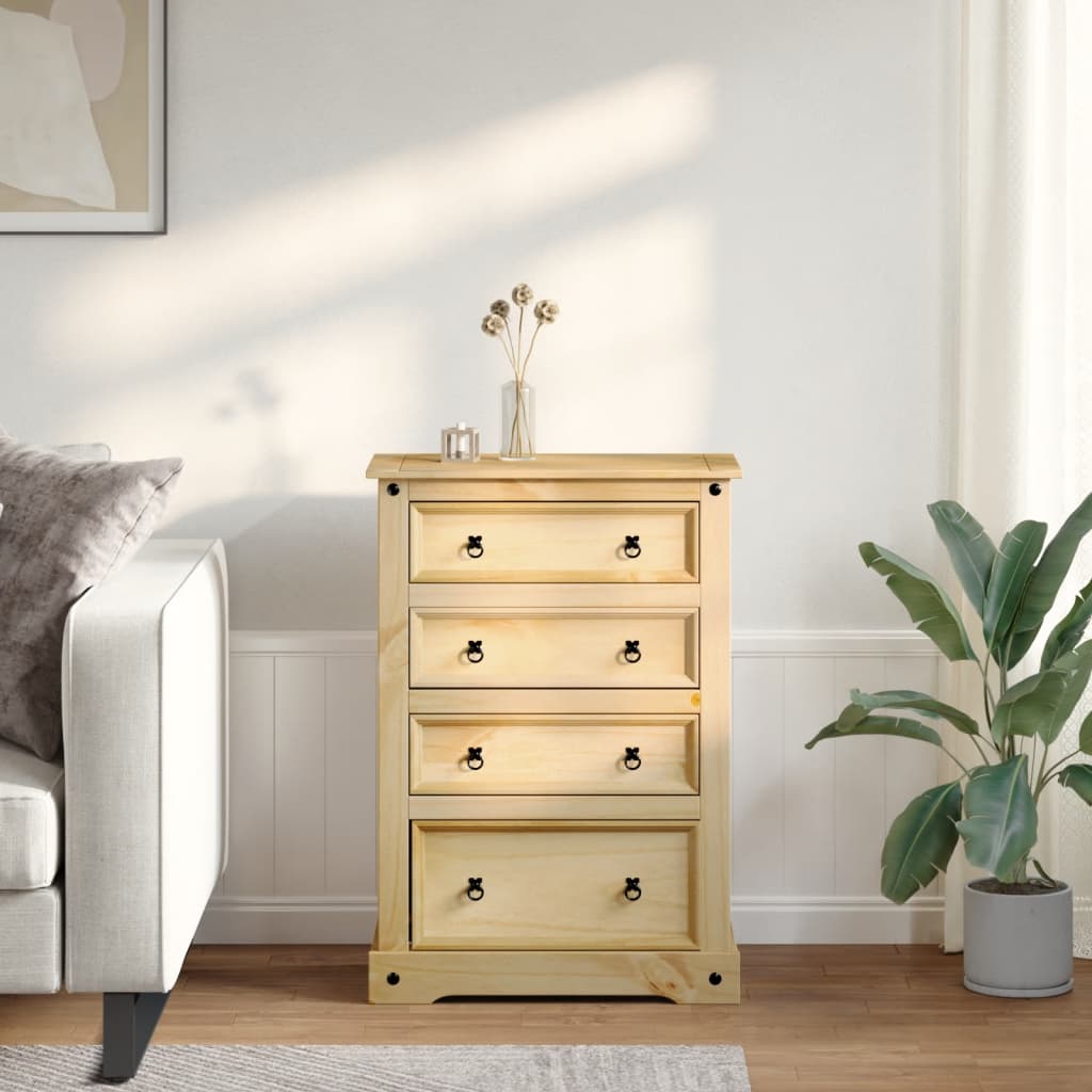 vidaXL Komoda Corona, 80x43x114 cm, lite drewno sosnowe