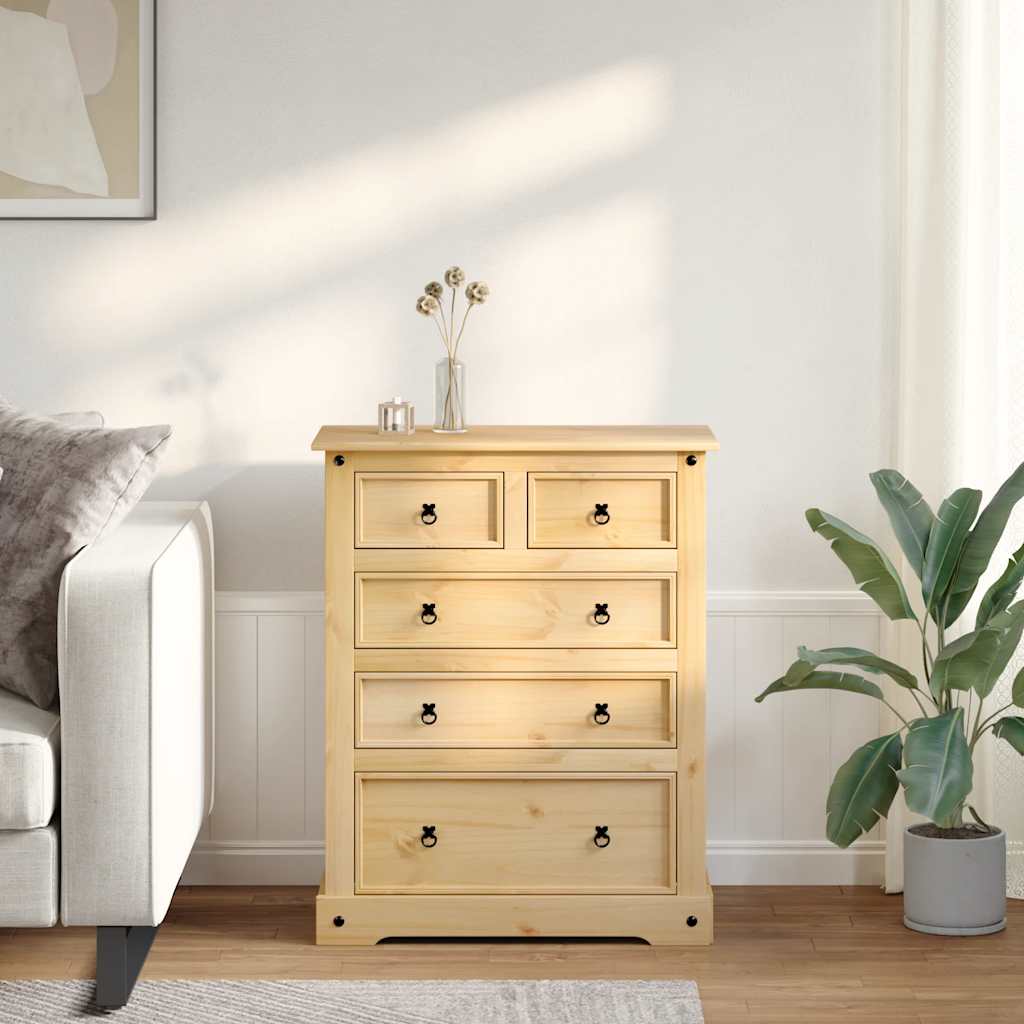 vidaXL Komoda Corona, 92x48x114 cm, lite drewno sosnowe