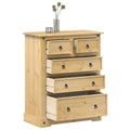 vidaXL Komoda Corona, 92x48x114 cm, lite drewno sosnowe