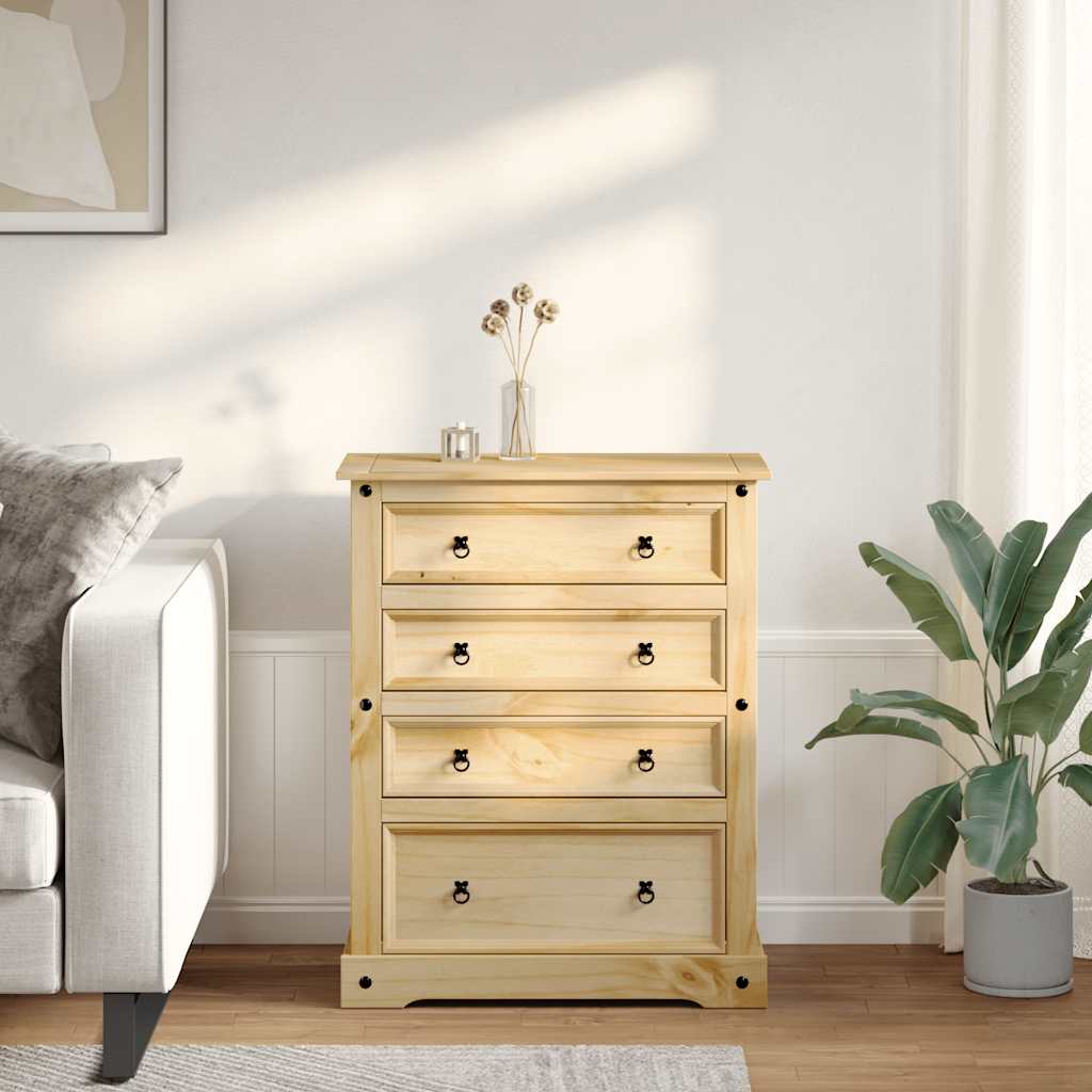 vidaXL Komoda Corona, 92x48x114 cm, lite drewno sosnowe