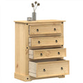 vidaXL Komoda Corona, 92x48x114 cm, lite drewno sosnowe