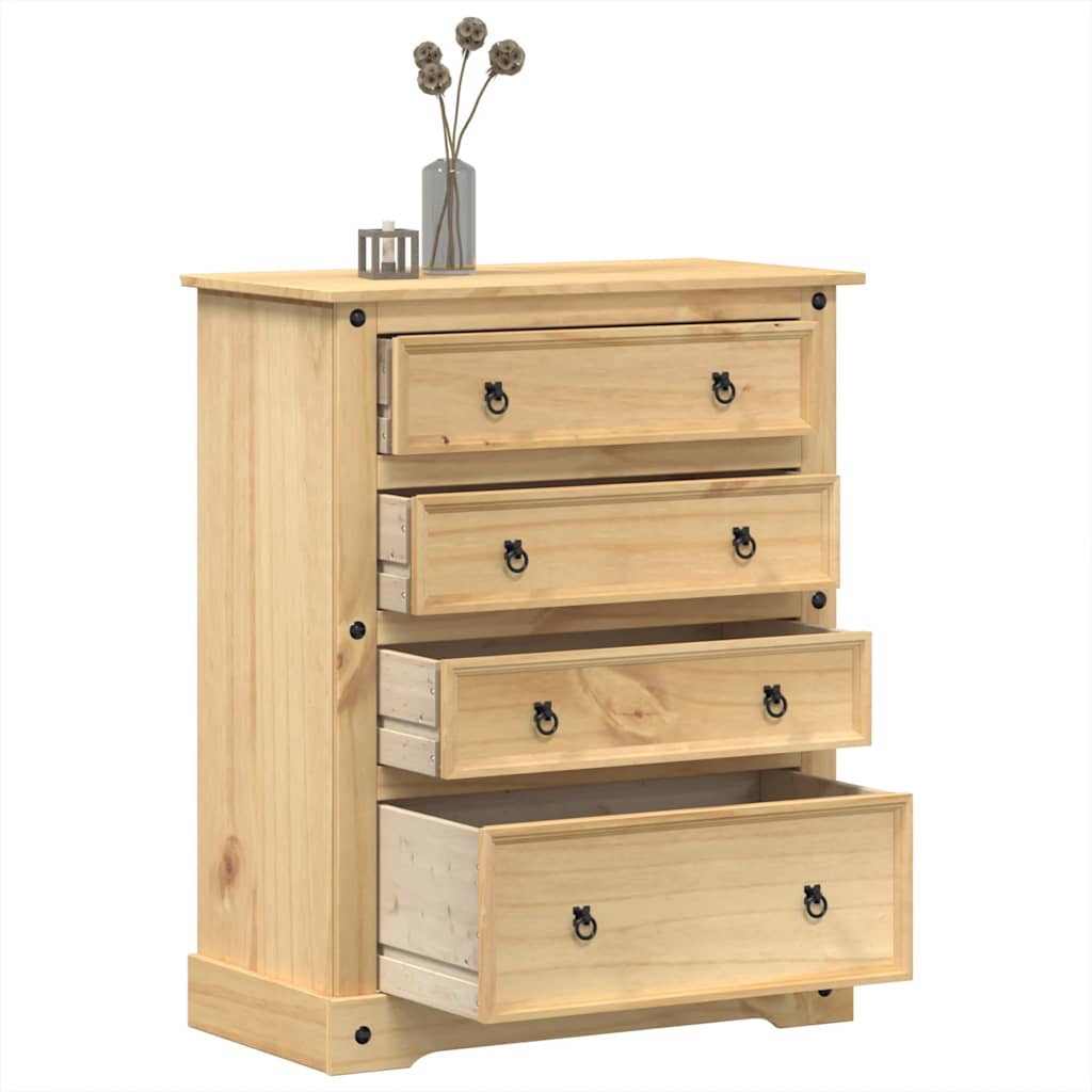 vidaXL Komoda Corona, 92x48x114 cm, lite drewno sosnowe