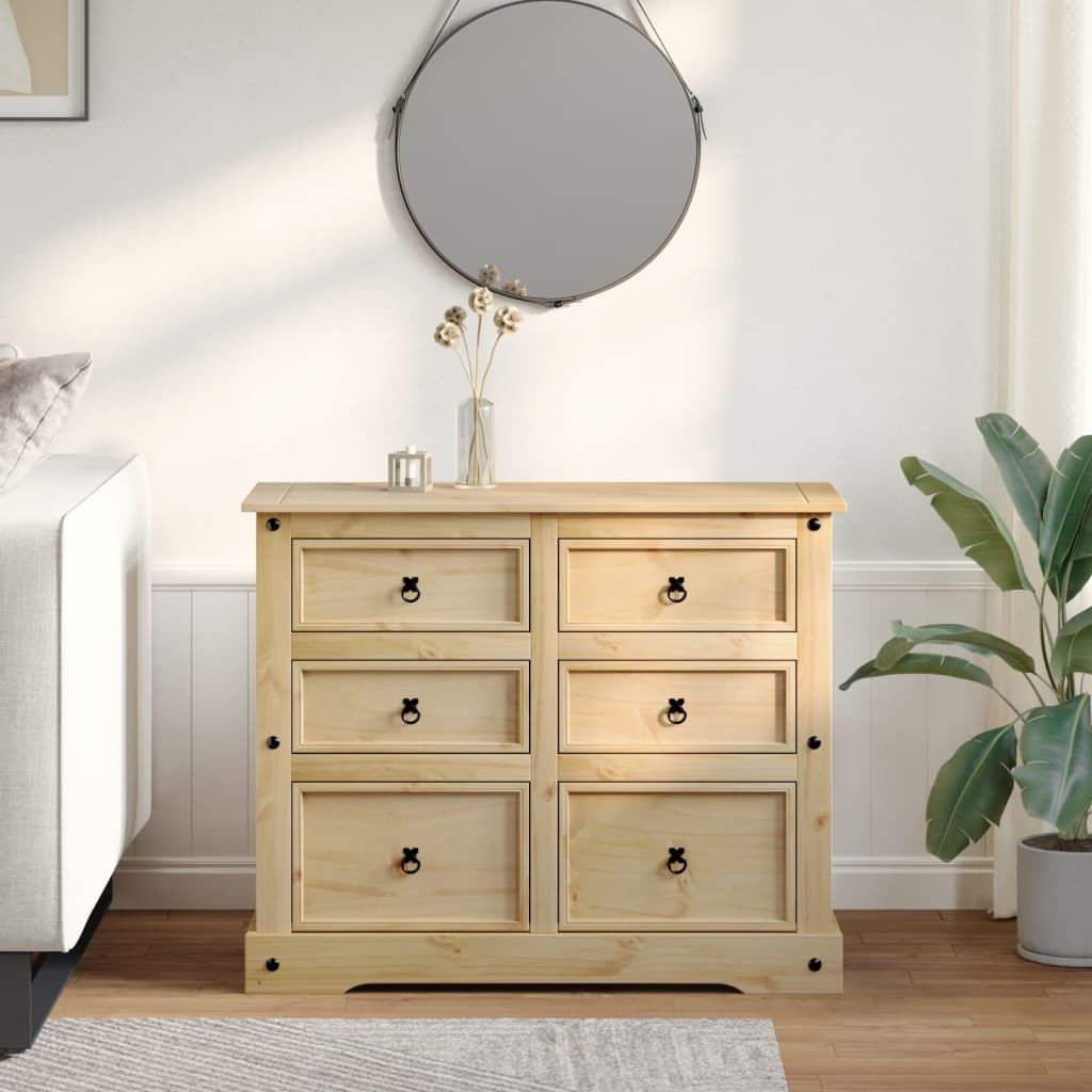 vidaXL Komoda Corona, 110x43x91 cm, lite drewno sosnowe