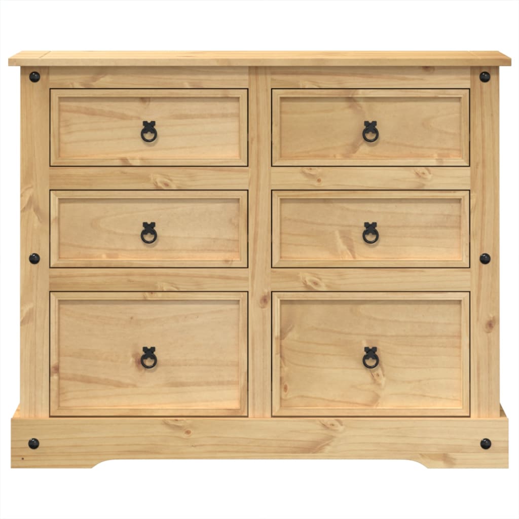 vidaXL Komoda Corona, 110x43x91 cm, lite drewno sosnowe