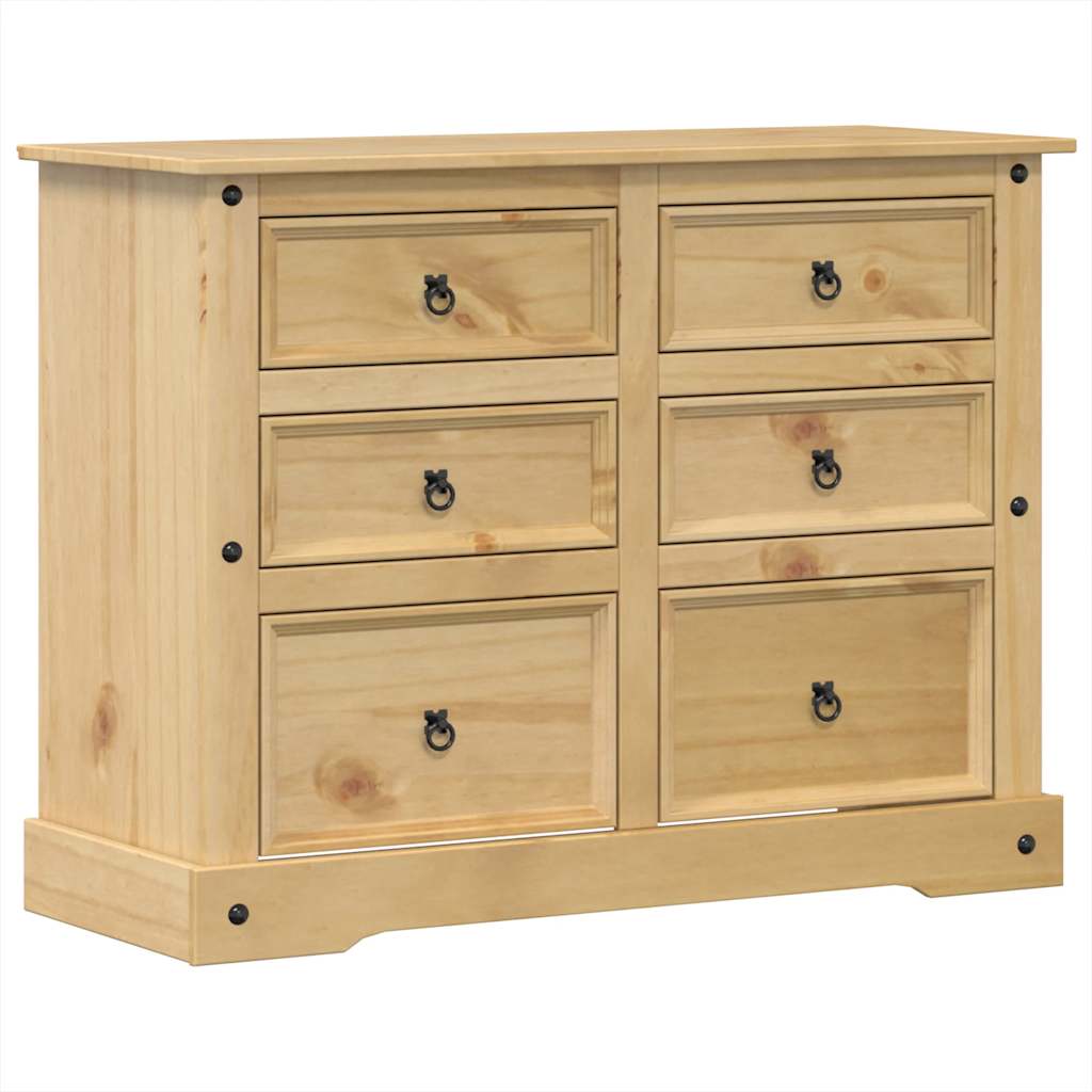 vidaXL Komoda Corona, 112x48x91 cm, lite drewno sosnowe