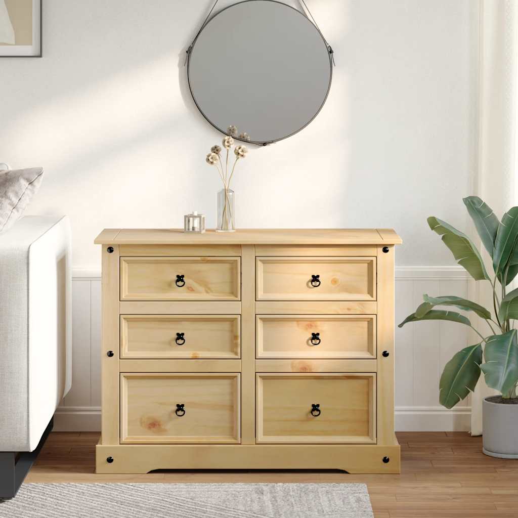 vidaXL Komoda Corona, 112x48x91 cm, lite drewno sosnowe