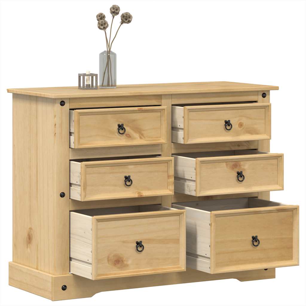vidaXL Komoda Corona, 112x48x91 cm, lite drewno sosnowe