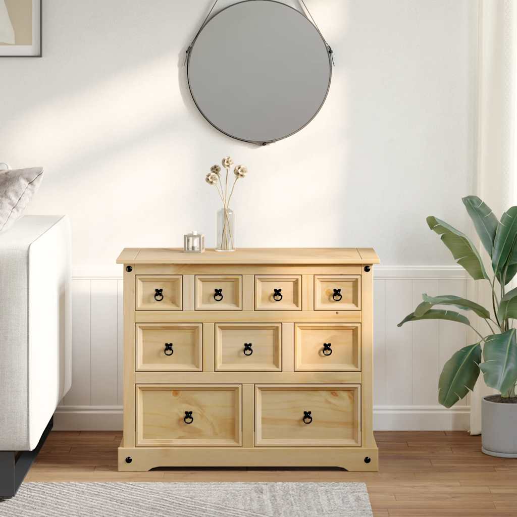 vidaXL Komoda Corona, 101x45x82 cm, lite drewno sosnowe