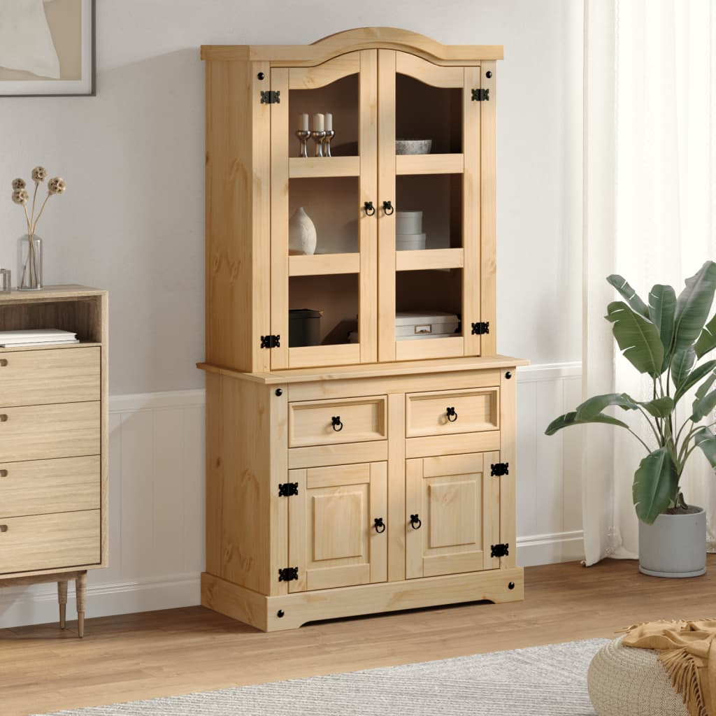 vidaXL Witryna Corona, 100x48,5x179 cm, lite drewno sosnowe