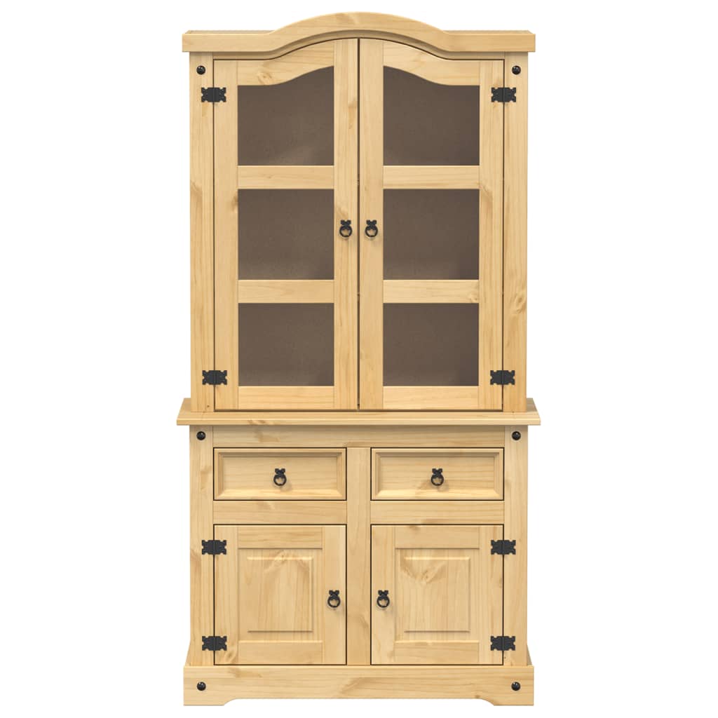 vidaXL Witryna Corona, 100x48,5x179 cm, lite drewno sosnowe