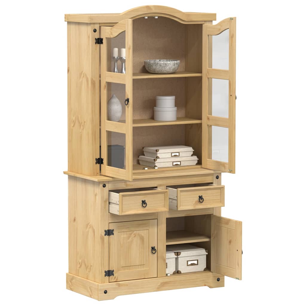 vidaXL Witryna Corona, 100x48,5x179 cm, lite drewno sosnowe