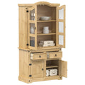 vidaXL Witryna Corona, 100x48,5x179 cm, lite drewno sosnowe