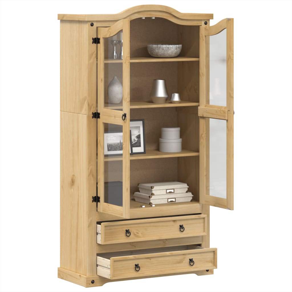 vidaXL Witryna Corona, 99x43x187 cm, lite drewno sosnowe