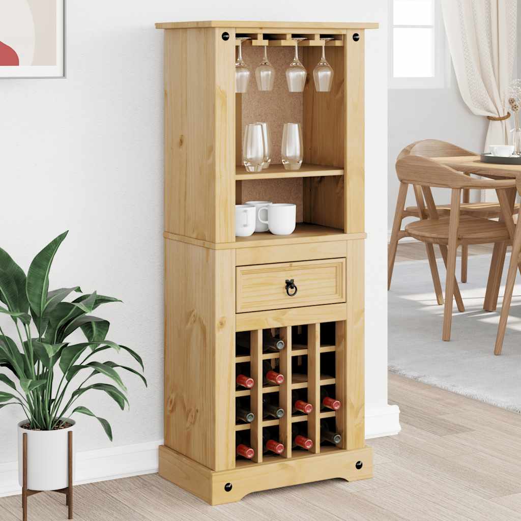 vidaXL Szafka na wino Corona, 56x35x134,5 cm, lite drewno sosnowe