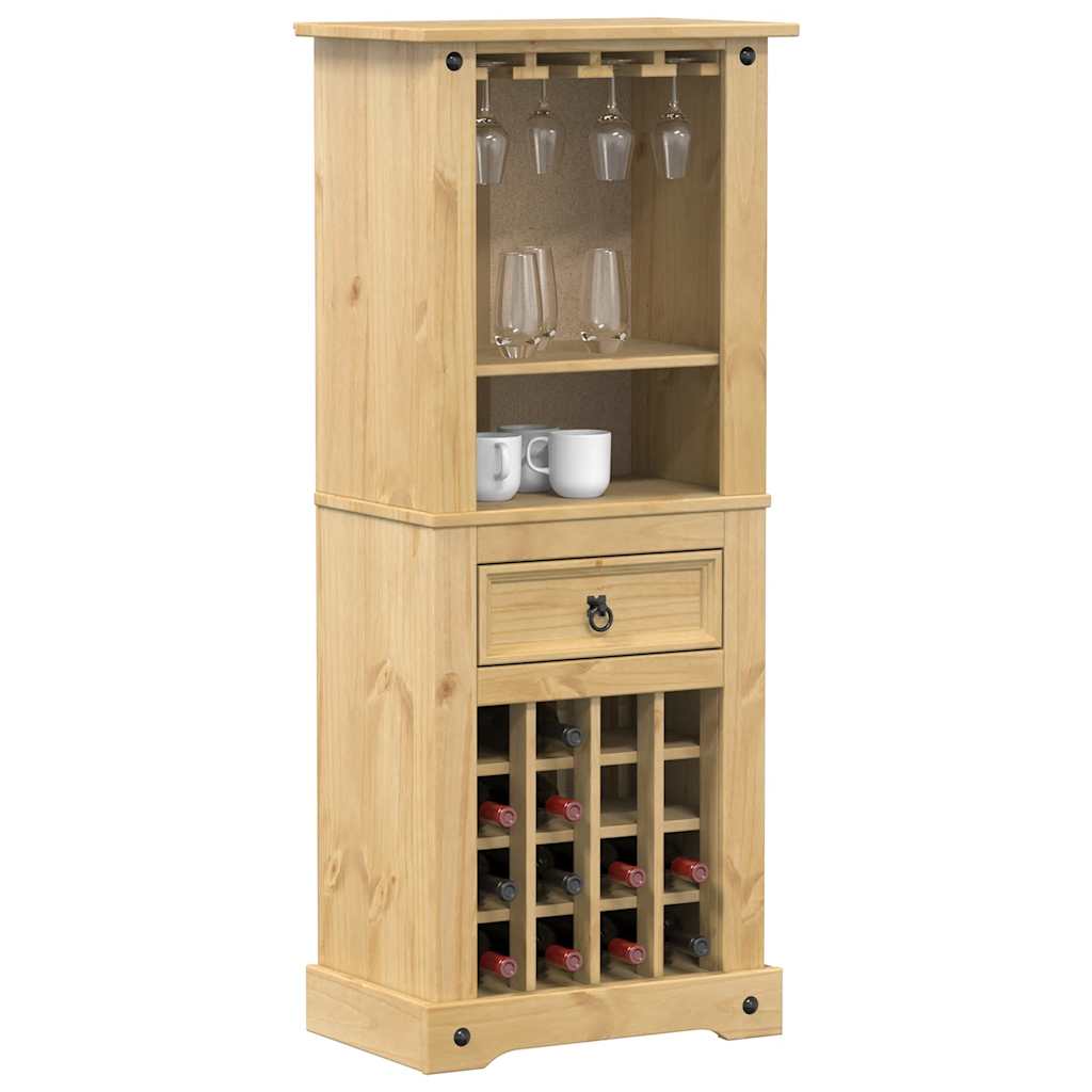 vidaXL Szafka na wino Corona, 56x35x134,5 cm, lite drewno sosnowe