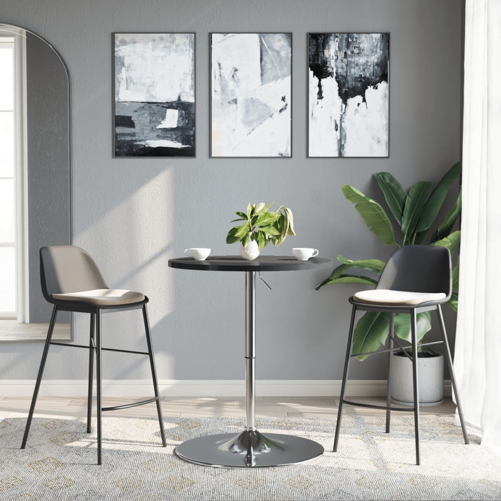 vidaXL Stolik barowy, czarny, 60x60x90 cm, materiał drewnopochodny