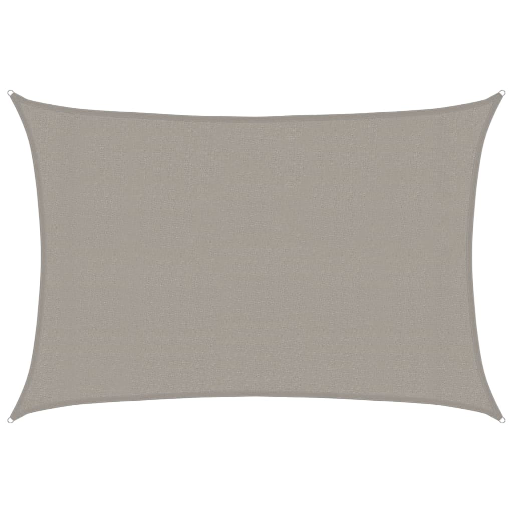 vidaXL Żagiel przeciwsłoneczny, 160 g/m², jasnoszary, 3x5 m, HDPE