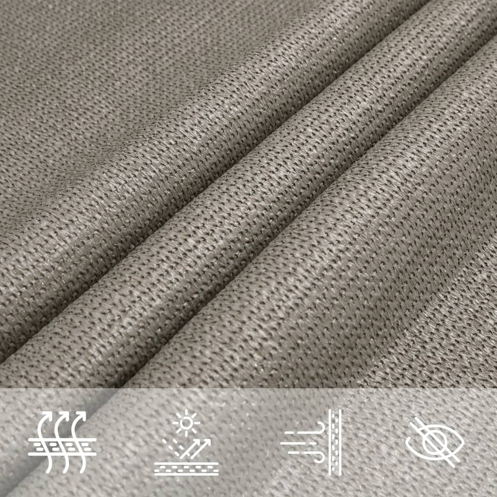 vidaXL Żagiel przeciwsłoneczny, 160 g/m², jasnoszary, 3x4x5 m, HDPE