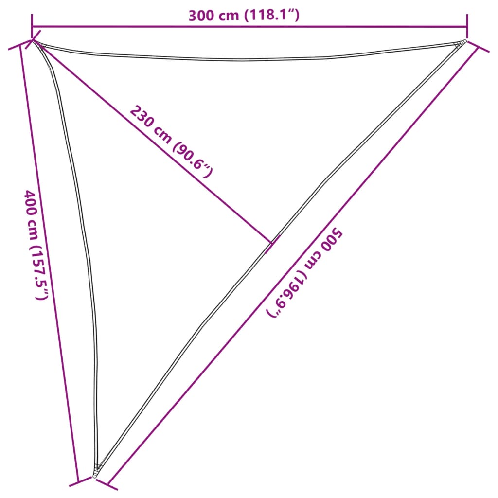 vidaXL Żagiel przeciwsłoneczny, 160 g/m², jasnoszary, 3x4x5 m, HDPE