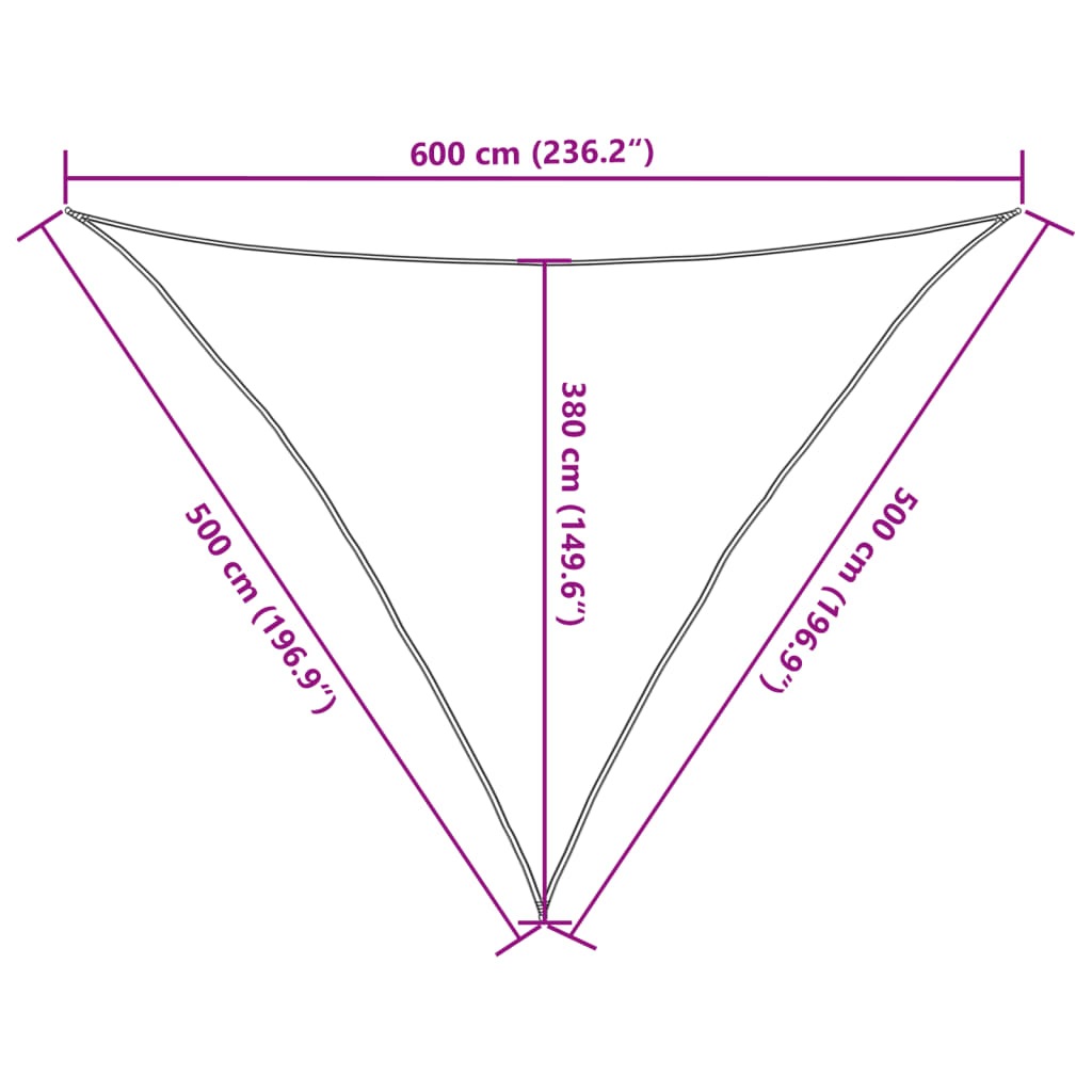 vidaXL Żagiel przeciwsłoneczny, 160 g/m², jasnoszary, 5x5x6 m, HDPE