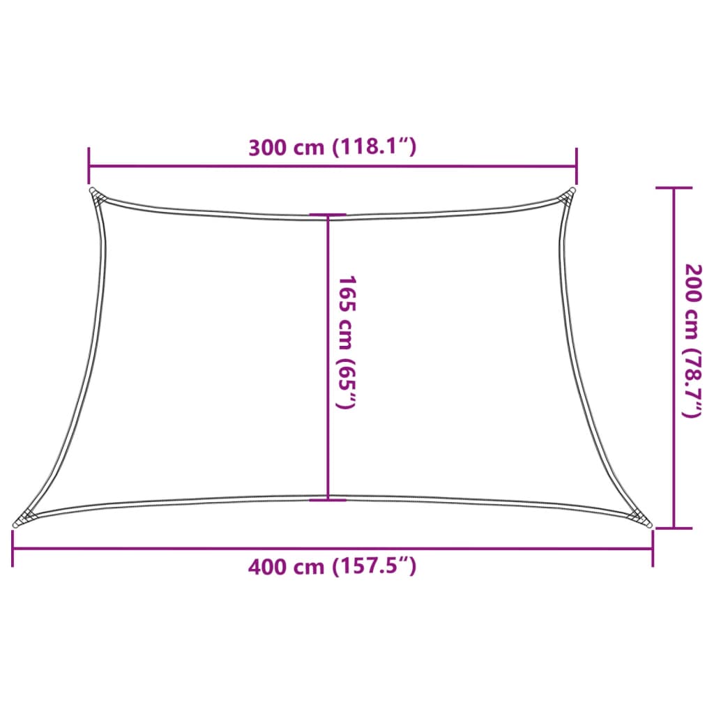 vidaXL Żagiel przeciwsłoneczny, 160 g/m², trapez, jasnoszary, 3/4x2 m