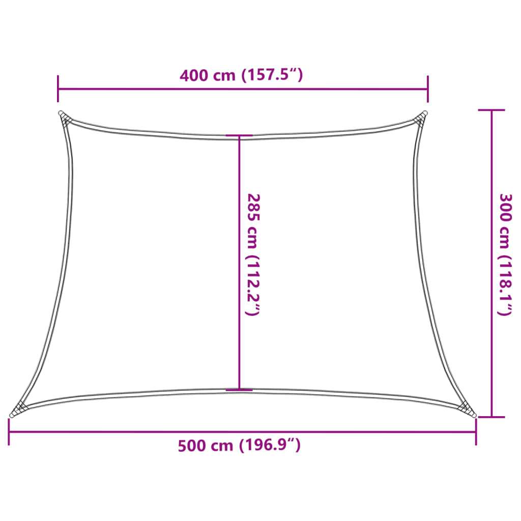 vidaXL Żagiel przeciwsłoneczny, 160 g/m², trapez, jasnoszary, 4/5x3 m