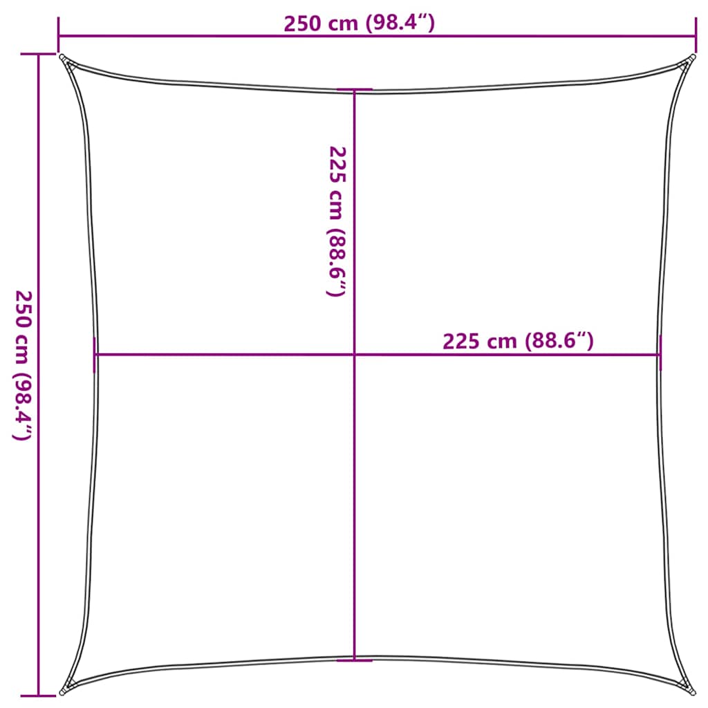 vidaXL Żagiel przeciwsłoneczny, 160 g/m², piaskowy, 2,5x2,5 m, HDPE