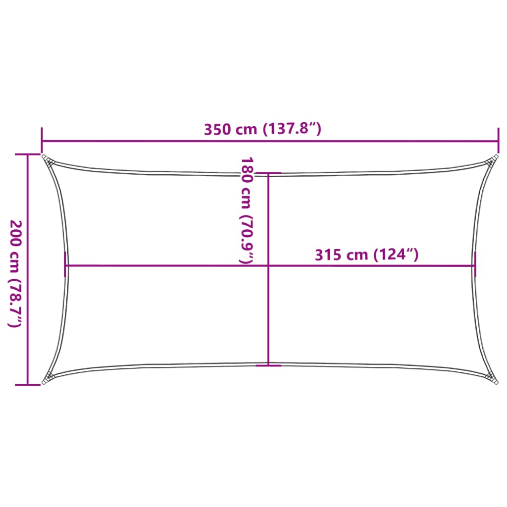 vidaXL Żagiel przeciwsłoneczny, 160 g/m², piaskowy, 2x3,5 m, HDPE